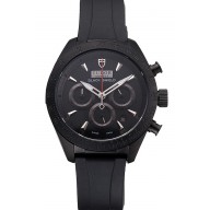 Tudor Fastrider Black Shield Black Dial Silver Markings Black Case Black Rubber Strap