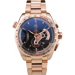 1:1 Tag Heuer Carrera Rose Gold Case Black Dial