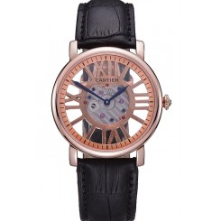 Best Cartier Rotonde Skeleton Flying Tourbillon Black 621966