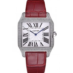 Best Cartier Santos 100 Diamond Silver Bezel 621928