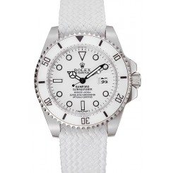 Best Quality Rolex Submariner Bamford White Dial White Fabric Bracelet 1453867