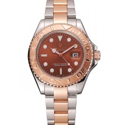 Best Rolex Yacht Master Rose Gold Dial Two Tone Stainless Steel Bracelet 1453864