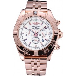 Breitling Chronomat 44 White Dial Rose Gold Bracelet 622518