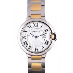 Cartier Ballon Bleu 42mm White Dial Stainless Steel Case Two Tone Bracelet