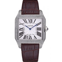 Cartier Santos 100 Diamond Silver Bezel 621926