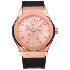 Cheap Hublot Classic Fusion Shawn Carter Gold Case Black Leather Strap 622818