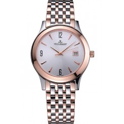 Cheap Imitation Jaeger LeCoultre Master White Dial Rose Gold Bezel Two Tone Band 622090