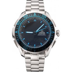 Cheap Imitation Omega Speedmaster Skywalker X-33 Black Dial Blue On Black Bezel Stainless Steel Case And Bracelet