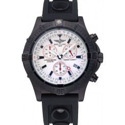 Copy Breitling Avenger Seawolf Ion Plated Steinless Steel Case White Dial Rubber Bracelet 622241