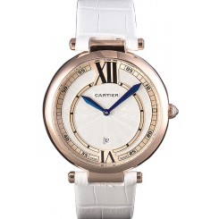Copy Cartier Ballon Bleu White Leather Strap 621449