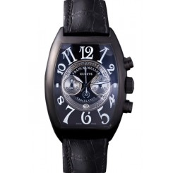 Copy Franck Muller Casablanca White Dial Numbers Black Croco Strap 80302