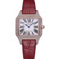 Copy High Quality Cartier Santos 100 Diamond Rose Gold Bezel 621917