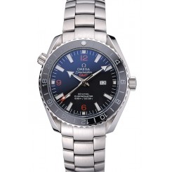 Copy High Quality Omega Seamaster Planet Ocean GMT Black Dial Stainless Steel Band 622392
