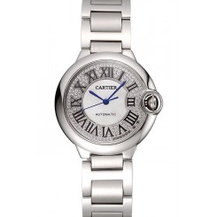 Copy Luxury Swiss Cartier Ballon Bleu 40 MM Diamond Dial Staineless Steel Bracelet 1453893