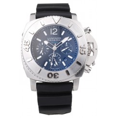 Copy Panerai Luminor Brushed Stainless Steel Case Black Dial Black Rubber Strap 98167