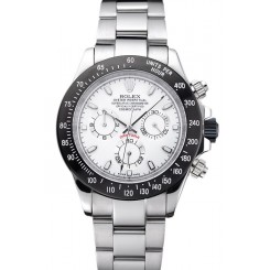 Copy Rolex Daytona Stainless Steel Black Enameled White Dial