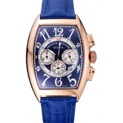 Designer Franck Muller Casablanca Blue Croco Leather Strap Blue Dial 80278