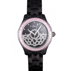Dior VIII Baguette Cut Pink Diamonds with Diamond Encrusted Dial cd14 621367