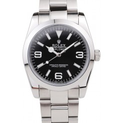 Fake Best Rolex Explorer Polished Stainless Steel Black Dial 98087