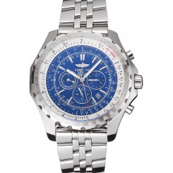 Fake Designer Breitling Bentley Motors T Blue Dial Stainless Steel Case And Bracelet 622222