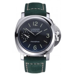 Fake High Quality Panerai Luminor Marina Polished Stainless Steel Bezel Green Leather Bracelet 622310