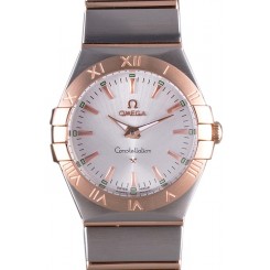 Fake Omega Constellation Rose Gold Bezel Two Tone Band som101 621481