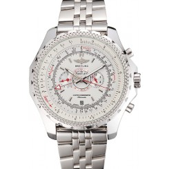 Fake Replica Breitling Bentley Chronograph White Dial Stainless Steel Strap