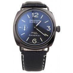 First-class Quality Panerai Radiomir Black Ceramic Case Black Dial Black Leather Strap 98135