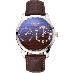 Glashutte Original Brown Dial Stainless Steel Case Brown Leather Strap