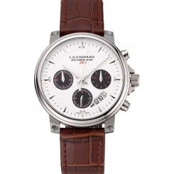 High Quality Replica Chopard L.U.C 8HF Power Control White Dial Brown Leather Bracelet 1454003