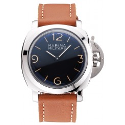 High Quality Replica Panerai Radiomir Brushed Stainless Steel Case Black Dial Brown Leather Strap