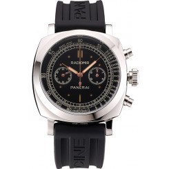 High Quality Replica Swiss Panerai Radiomir 1940 Chronograph Black Dial Stainless Steel Case Black Rubber Strap