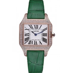 Hot Cartier Santos 100 Diamond Rose Gold Bezel 621912