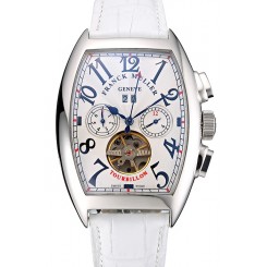 Imitation 1:1 Franck Muller Casablanca White Croco Leather Strap White Dial 80281