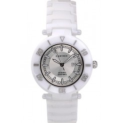 Imitation Cartier Pasha 39mm Silver Dial White Ceramic Case Rubber Bracelet