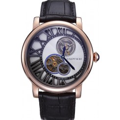 Imitation Cartier Rotonde Reversed Tourbillon White Dial 621949