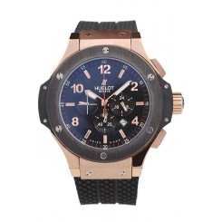 Imitation Hublot Big Bang King Black Strap Gold Dial Watch Watch