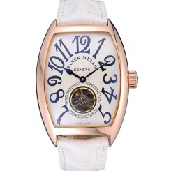 Imitation Luxury Franck Muller Casablanca White Croco Leather Strap White Dial 80283