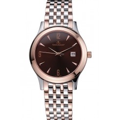 Jaeger LeCoultre Master Brown Dial Rose Gold Bezel Two Tone Band 622091