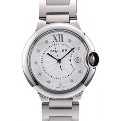 Knockoff Cartier Ballon Bleu 38mm White Dial Stainless Steel Case And Bracelet