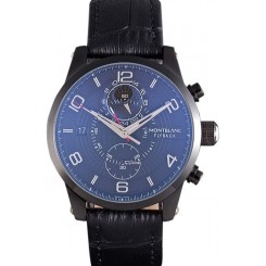 Knockoff Montblanc Flyback Black Leather Band 621627