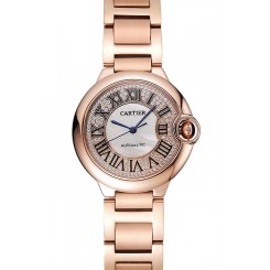 Knockoff Swiss Cartier Ballon Bleu 40 MM Diamond Dial Rose Gold Bracelet 1453883