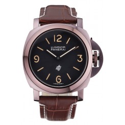 Luxury Imitation Panerai Luminor Brown Leather Strap Black Dial 80164