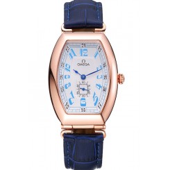 Omega Sochi Petrograd White Dial Gold Case Blue Leather Strap 622820