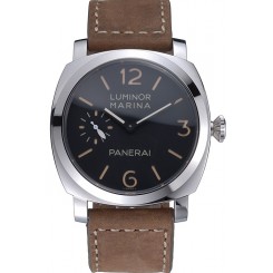 Panerai Luminor Marina Stainless Steel Bezel Khaki Leather Bracelet 622322