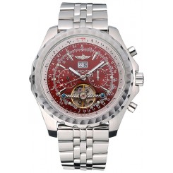 Replica Breitling Bentley Mulliner Tourbillon Red Dial Stainless Steel Case And Bracelet 622736