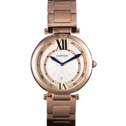 Replica Cartier Ballon Bleu Rose Gold Stainelss Steel Strap White Dial 621453