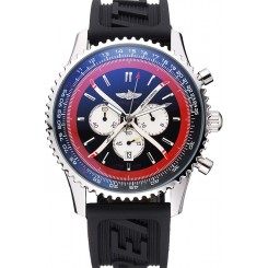 Replica Designer Breitling Certifie Black Rubber Strap Black Dial Chronograph 80182