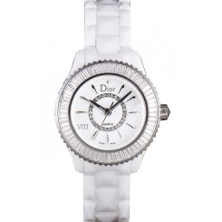 Replica Dior VIII Baguette Cut White Diamonds with Diamond Encrusted Dial cd06 621359