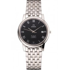 Replica Omega DeVille Stainless Steel Bracelet Black Dial 621685